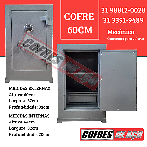 Cofre de Aço concretado 60cm - (AxLxP) 60X37X33