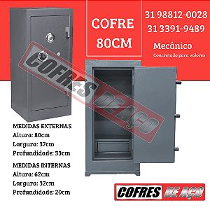 Cofre de Aço concretado 80cm - (AxLxP) 80X37X33