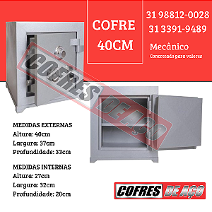 Cofre de Aço concretado 40cm - (AxLxP) 40X37X33