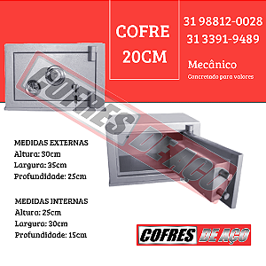 Cofre de Aço concretado 20cm - (AxLxP) 23X30X21