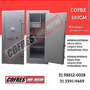 Cofre de Aço concretado 100cm - (AxLxP) 100X40X40