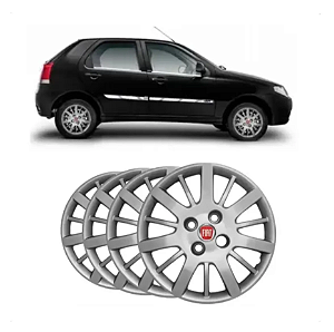 Jogo Calota Siena Palio Fiat 2009 2010 Aro 14 4 Peças + Emblema Fiat