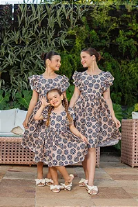 Vestido Infantil Flores Nude