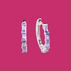 brinco retângulo roxo