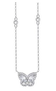 colar borboleta cravejado