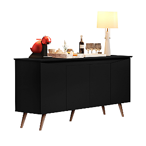 BUFFET ENCANTO 4 PORTAS PRETO