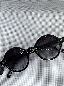 @ Óculos de sol redondo envernizado preto