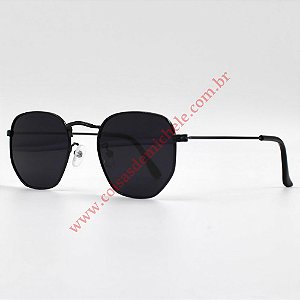 Óculos de sol Miami hexagonal preto