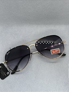 @ Óculos de sol aviador dourado lente degradê RB