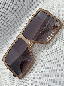 óculos de sol quadrado nude*