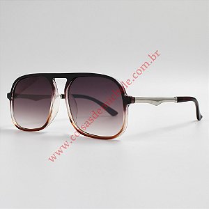 @ Óculos de sol Jeff prata com marrom degradê