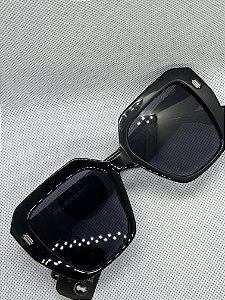 @ Óculos de sol quadrado preto lente clara