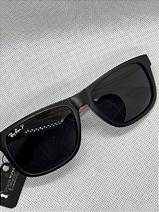 @ Óculos de sol RB preto hastes cor madeira - polarizado