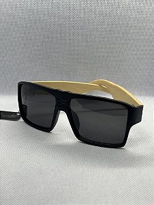 Óculos de sol quadrado hastes de bambum