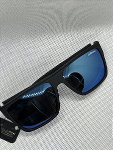 @ Óculos de sol preto lente espelhada azul CHI