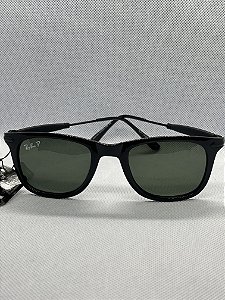 @ Óculos de sol preto verniz lente esverdeada RB