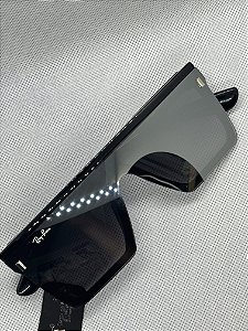 Óculos de sol quadrado lente espelhada cinza