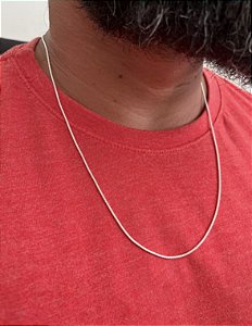 Corrente pipoca 60cm - 1mm - Prata 925