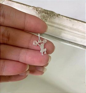 Pingente mulher fitness crossfit - Prata 925