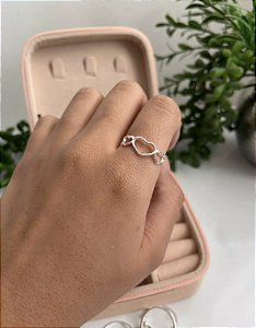 @ Anel 3 corações vazados - tam 17 - Prata 925