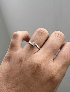 Anel solitário zircônia 4mm cinderela- tam 17 - Prata 925 @