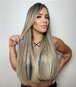 Cabelo Brasileiro do Sul Mesclado Raiz Esfumada Liso 100G