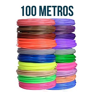 Filamento para Caneta 3D – PLA - 100 Metros – 10 Cores