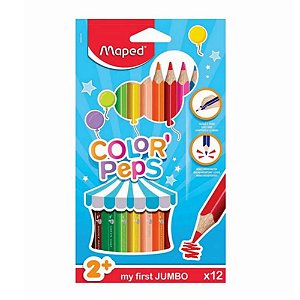 Lápis de Cor Maped Jumbo Color Peps 12 Cores