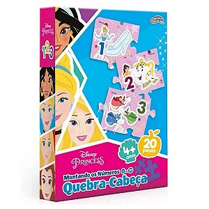 Quebra-Cabeça - 20 peças - Princesas Disney - Montando os Números