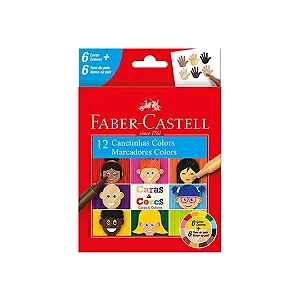 Canetinha Faber-Castell Caras & Cores 6 Cores + 6 Tons de Pele