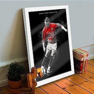 Quadro Decorativo Cristiano Ronaldo 33x25 C/ Vidro CR7