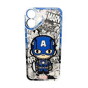 Case Capinha Capitão America Marvel Celular iPhone 16 Plus