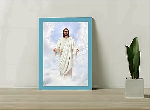 Quadro Decorativo Jesus Cristo Sala Quarto C/ Vidro 33x25 A4