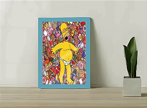 Quadro Decorativo Homer Ressaca C/ Moldura e Vidro 33x25 A4
