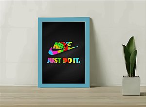 Quadro Decorativo Just Do It C/ Moldura e Vidro 33x25 cm M2