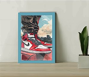 Quadro Decorativo Jordan Court Mid 2 Sala Quarto + Vidro A4
