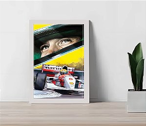 Quadro Decorativo Senna McLarem MP4/4 Sala Escritório +Vidro