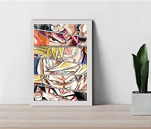 Quadro Decorativo Galeria Dragon Ball Sala + Vidro 33x25 A4