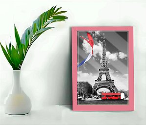 Quadro Decorativo Paris Torre Eiffel  Sala + Vidro 33x25  A4