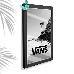 Quadro Decorativo Vans Praia Sala Escritório +Vidro 33x25 A4