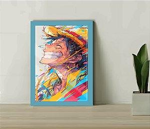 Quadro Decorativo One Piece Pop Art + Vidro 33x25 Sala Estar