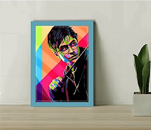 Quadro Decorativo Harry Pop Art + Vidro 33x25 Sala Estudio