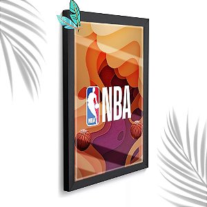 Quadro Decorativo NBA Sport  + Vidro 33x25 Sala Escritório