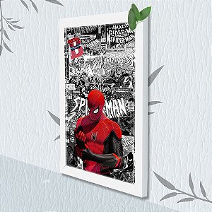 Quadro Decorativo Spider-Man Paper + Vidro 33x25 Sala Quarto