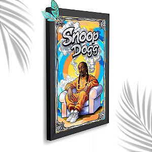 Quadro Decorativo Snoop Dogg Cartoon + Vidro 33x25 Sala