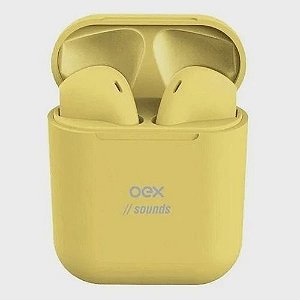 Fone De Ouvido Candy Bluetooth 5.0 Oex Tws11 aAmarelo In-ear