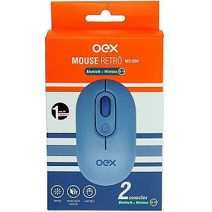 Mouse Retro Sem Fio Wireless PC Notebook Oex MS604 Azul