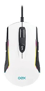 Mouse Gamer Ambidestro Artic Oex Ms316 Usb Led Branco
