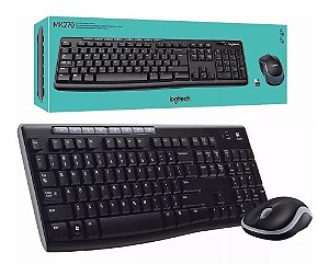 Kit Mouse e Teclado Logitech Mk270 Sem Fio Preto