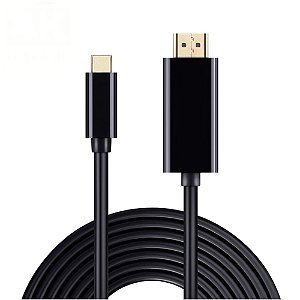 Cabo Type-C Para Hdmi 4 K 1.8 M Jc-Tyc-Hm1.8 P Preto